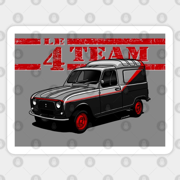 The classic French 4 Team van Sticker by jaagdesign